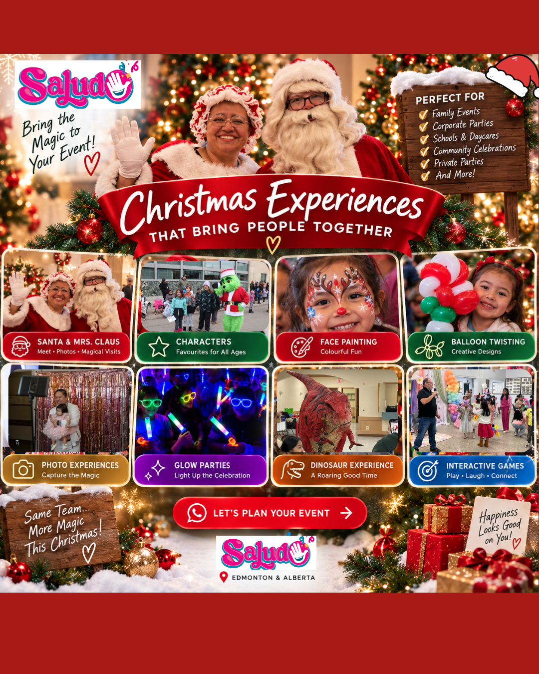 Saludo Christmas entertainment in Edmonton and Alberta