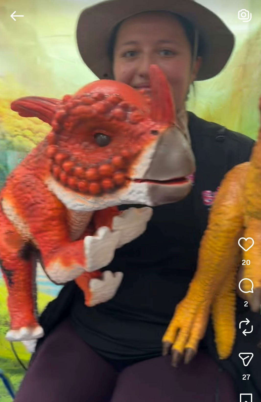Baby dinosaur puppet interactive entertainment Edmonton